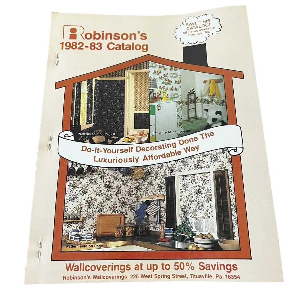 1982-1983 VTG Robinson's Wallpaper Titusville PA Sample Book Catalog Home Decor